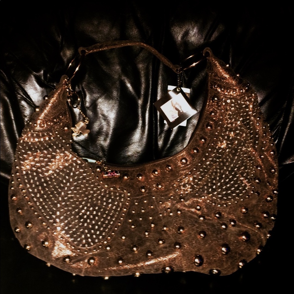 Babes D Bronze studded hobo shoulder bag